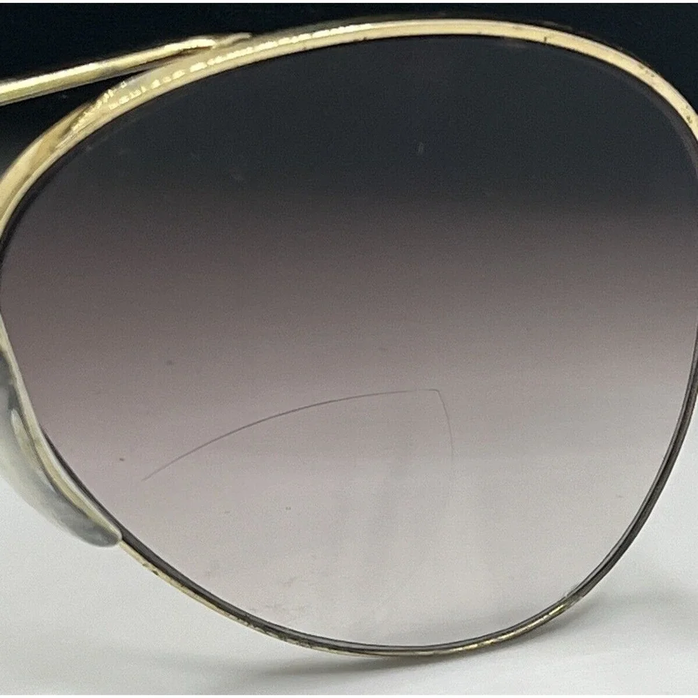 Personal‎ Optics Sunglasses Taiwan Eyeglass Frames Gold Brown Aviator with Case